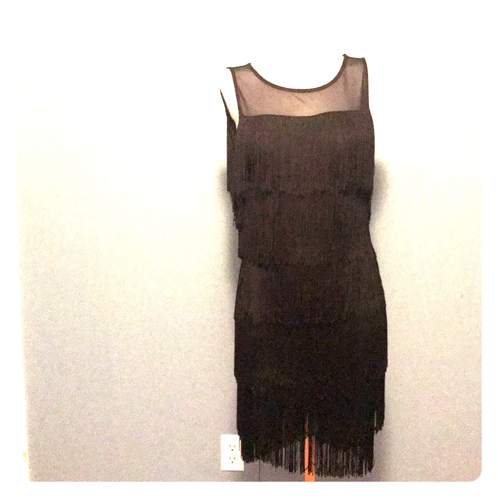 F21 Black Modern Flapper Dress